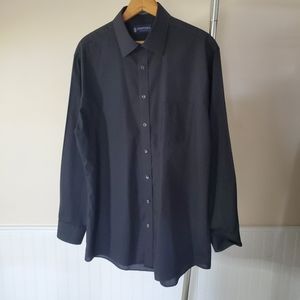 Dress shirt button down long sleeve black men's 16 1/2 neck oxford